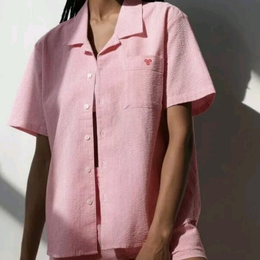 TNA Aritzia Baltimore Seersucker Top
